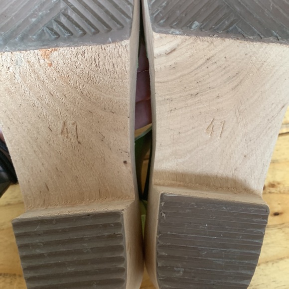 Lotta from Stockholm Peeptoe Clogs - Apple Green Leather - size 41EU/ 9.5US - Picture 5 of 5